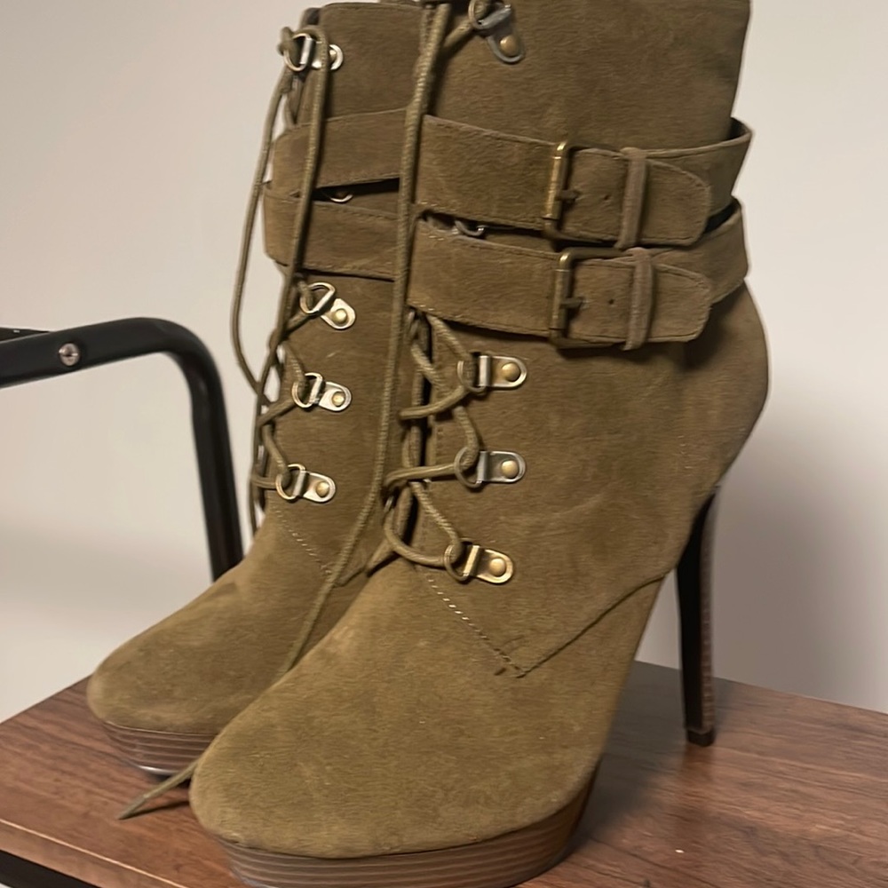 Military green booties